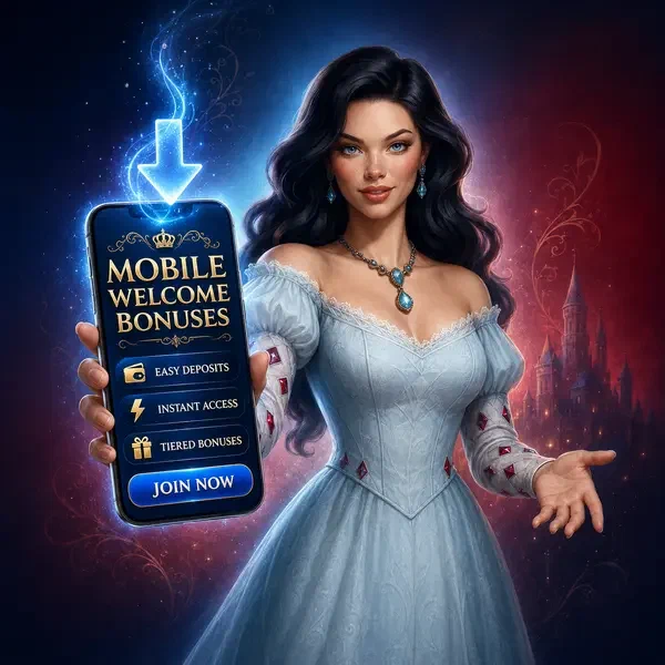 Tournament Duchess presenteert mobiele app met gloeiende downloadpijl bij Mobiele Welkomstbonussen